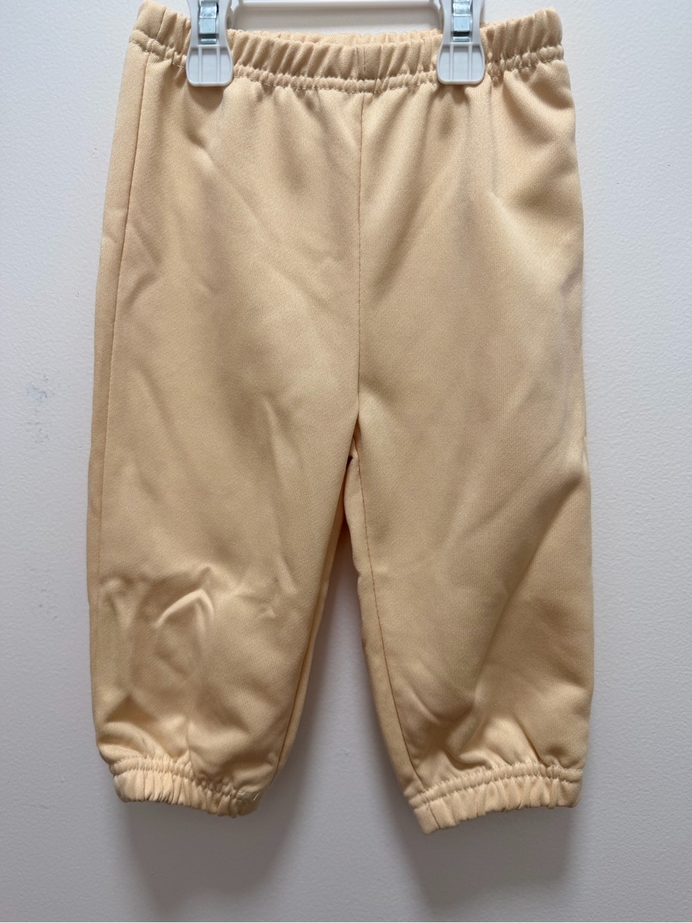 SHEIN Kids Light Cream Elastic Waist Jogger Pants